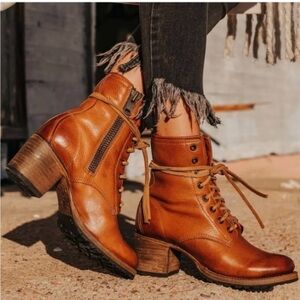 Freebird Tan Leather Ankle Boots